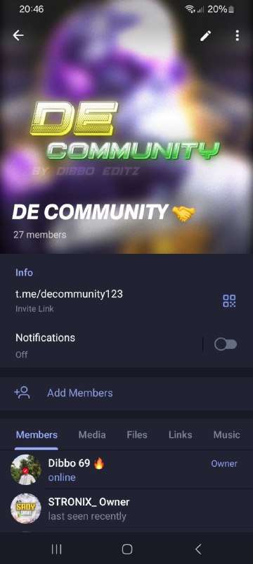 DE Community Telegram Profile Design