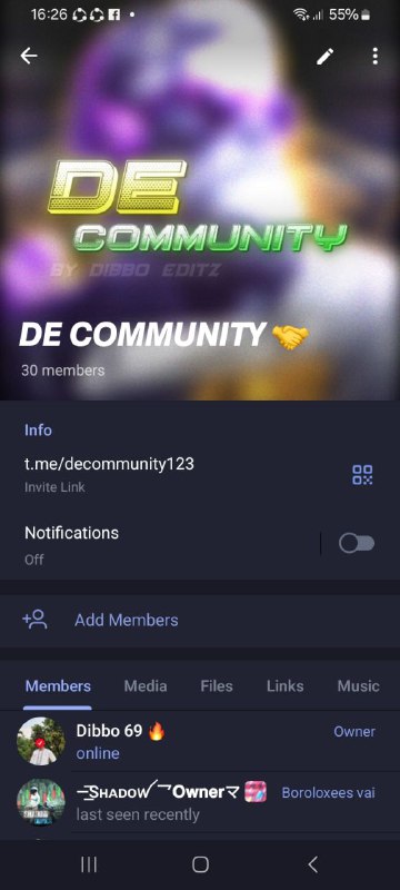 DE Community Telegram Profile Design