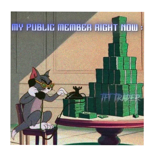 Tom and Jerry Trading Meme Sticker
